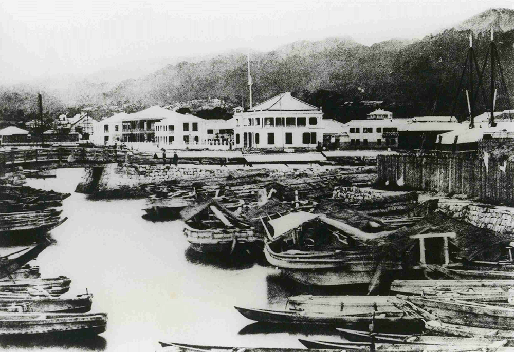 明治２～３年頃の神戸村船入場と居留地