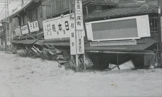 加納町付近の浸水状況