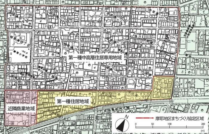 摩耶地区まちづくり協定区域内用途地域