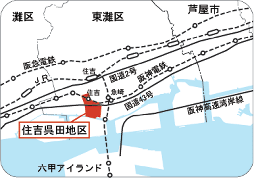 住吉呉田地区付近図