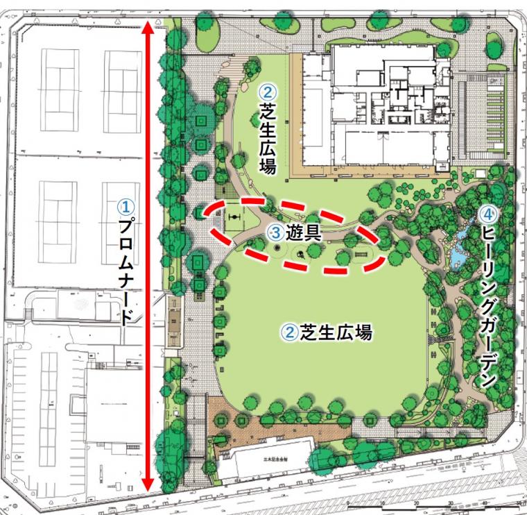 磯上公園整備概要図